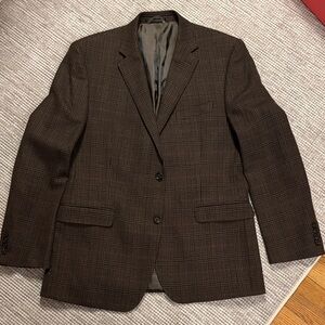 Lauren by Ralph Lauren Brown Plaid Blazer 42R